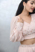 MULMUL BLUSH PINK CROP TOP WITH COWL PANTS MULMUL BLUSH PINK CROP TOP WITH COWL PANTS